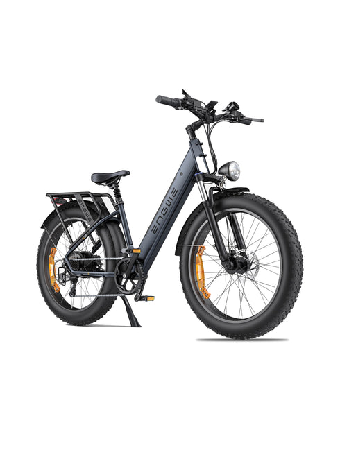 Bicicleta eléctrica con neumáticos anchos y doble suspensión
